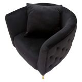 Poltrona Nero oro Rivestimento in Velluto Braccioli 76x74x71h cm, Materiale Struttura in Metallo - StIves