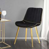 Poltrona Nero oro set da 2 Materiale Struttura in Metallo 51x59x79h cm, Materiale Struttura in Tessuto - Ribe