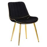 Poltrona Nero oro set da 2 Materiale Struttura in Metallo 51x59x79h cm, Materiale Struttura in Tessuto - Ribe