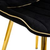 Poltrona Nero oro set da 2 Materiale Struttura in Metallo 51x59x79h cm, Materiale Struttura in Tessuto - Ribe