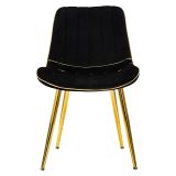 Poltrona Nero oro set da 2 Materiale Struttura in Metallo 51x59x79h cm, Materiale Struttura in Tessuto - Ribe