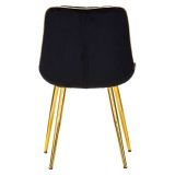 Poltrona Nero oro set da 2 Materiale Struttura in Metallo 51x59x79h cm, Materiale Struttura in Tessuto - Ribe