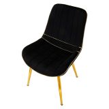 Poltrona Nero oro set da 2 Materiale Struttura in Metallo 51x59x79h cm, Materiale Struttura in Tessuto - Ribe