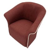 Poltrona Rosso Bianco Base Girevole Braccioli 84x66x80h cm, Materiale Struttura in Metallo - Toamas
