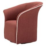 Poltrona Rosso Bianco Base Girevole Braccioli 84x66x80h cm, Materiale Struttura in Metallo - Toamas