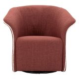 Poltrona Rosso Bianco Base Girevole Braccioli 84x66x80h cm, Materiale Struttura in Metallo - Toamas