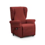Poltrona Rosso Bordeaux Sfoderabile Reclinabile 75x84x107h cm, Braccioli Made in Italy - Treia