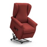 Poltrona Rosso Bordeaux Sfoderabile Reclinabile 75x84x107h cm, Braccioli Made in Italy - Treia