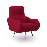 Poltrona Rosso Braccioli Peso Supportato 90 kg 70x100x98h cm, Materiale Struttura in Legno Made in Italy - Lasnigo