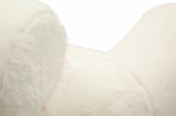 Poltrona shabby in tessuto con braccioli bianca e oro - Castagna