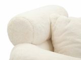 Poltrona shabby in tessuto con braccioli bianca e oro - Castagna