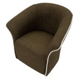 Poltrona Verde Bianco Base Girevole Braccioli 84x66x80h cm, Materiale Struttura in Metallo - Toamas