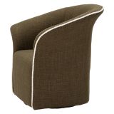 Poltrona Verde Bianco Base Girevole Braccioli 84x66x80h cm, Materiale Struttura in Metallo - Toamas