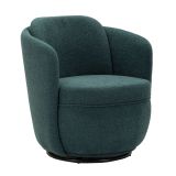 Poltrona Verde Ottanio Nero Base Girevole Braccioli 70x72x75h cm, Materiale Struttura in Legno Nobilitato - Morond
