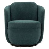 Poltrona Verde Ottanio Nero Base Girevole Braccioli 70x72x75h cm, Materiale Struttura in Legno Nobilitato - Morond