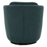Poltrona Verde Ottanio Nero Base Girevole Braccioli 70x72x75h cm, Materiale Struttura in Legno Nobilitato - Morond