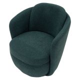 Poltrona Verde Ottanio Nero Base Girevole Braccioli 70x72x75h cm, Materiale Struttura in Legno Nobilitato - Morond