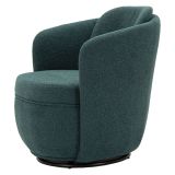 Poltrona Verde Ottanio Nero Base Girevole Braccioli 70x72x75h cm, Materiale Struttura in Legno Nobilitato - Morond
