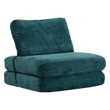 Poltrona Verde Petrolio Trasformabile in Letto, Rivestimento in Tessuto Bouclè Reclinabile 31x31x97h cm, Materiale Struttura in Tessuto - Abyane