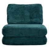 Poltrona Verde Petrolio Trasformabile in Letto, Rivestimento in Tessuto Bouclè Reclinabile 31x31x97h cm, Materiale Struttura in Tessuto - Abyane