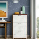 Porta scarpe 3 ante bianca e rovere 67x112h cm - Axinite