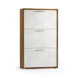 Porta scarpe 3 ante bianca e rovere 67x112h cm - Axinite