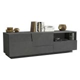 Porta TV antracite 150x44x46h cm 2 ante e 1 cassetto - Cecia