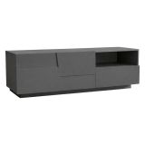 Porta TV antracite 150x44x46h cm 2 ante e 1 cassetto - Cecia