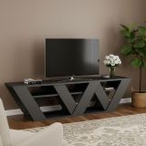 Porta TV antracite 158x30x40h cm in legno - Arcobaleno
