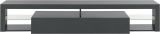 Porta TV antracite 200x40x35h cm in legno - Meti