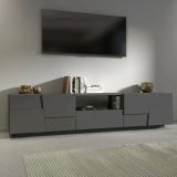 Porta TV antracite 220x44x46h cm 4 ante e 1 cassetto - Maestrale