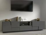 Porta TV antracite 220x44x46h cm 4 ante e 1 cassetto - Maestrale