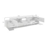 Porta TV antracite e acero 220x40x51h cm 4 ante - Amato