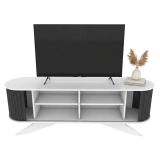 Porta TV antracite e bianco 180x43x60h cm 2 ante - Bailu