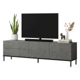 Porta TV argento e nero 170x35x46h cm 4 ante - Basyang