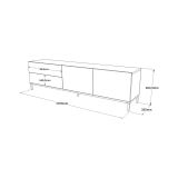 Porta TV argento e nero 170x35x46h cm 4 ante - Basyang