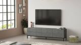 Porta TV argento e nero 170x35x46h cm 4 ante - Basyang