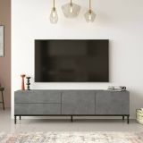 Porta TV argento e nero 170x35x46h cm 4 ante - Basyang