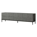 Porta TV argento e nero 170x35x46h cm 4 ante - Basyang