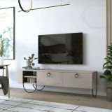 Porta TV beige 150x36x44h cm in legno - Adige