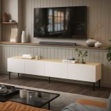 Porta TV beige e rovere 200x40x52h cm 4 ante - Scopa