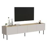 Porta TV beige e rovere 200x40x52h cm 4 ante - Scopa