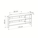 Porta TV bianco 110x36x45h cm in legno - Naypyidaw