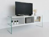 Porta TV bianco 120x35x45h cm in legno - Winifred
