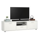 Porta TV bianco 147x39x38h cm 2 ante e 1 cassetto - Charo