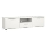 Porta TV bianco 147x39x38h cm 2 ante e 1 cassetto - Charo