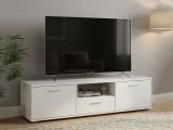 Porta TV bianco 147x39x38h cm 2 ante e 1 cassetto - Charo