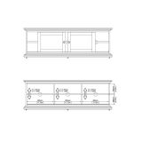 Porta TV bianco 149x41x50h cm 2 ante - Ziba