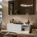Porta TV bianco 150x40x48h cm 2 ante - Finita