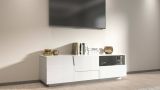 Porta TV bianco 150x44x46h cm 2 ante e 1 cassetto - Cecia